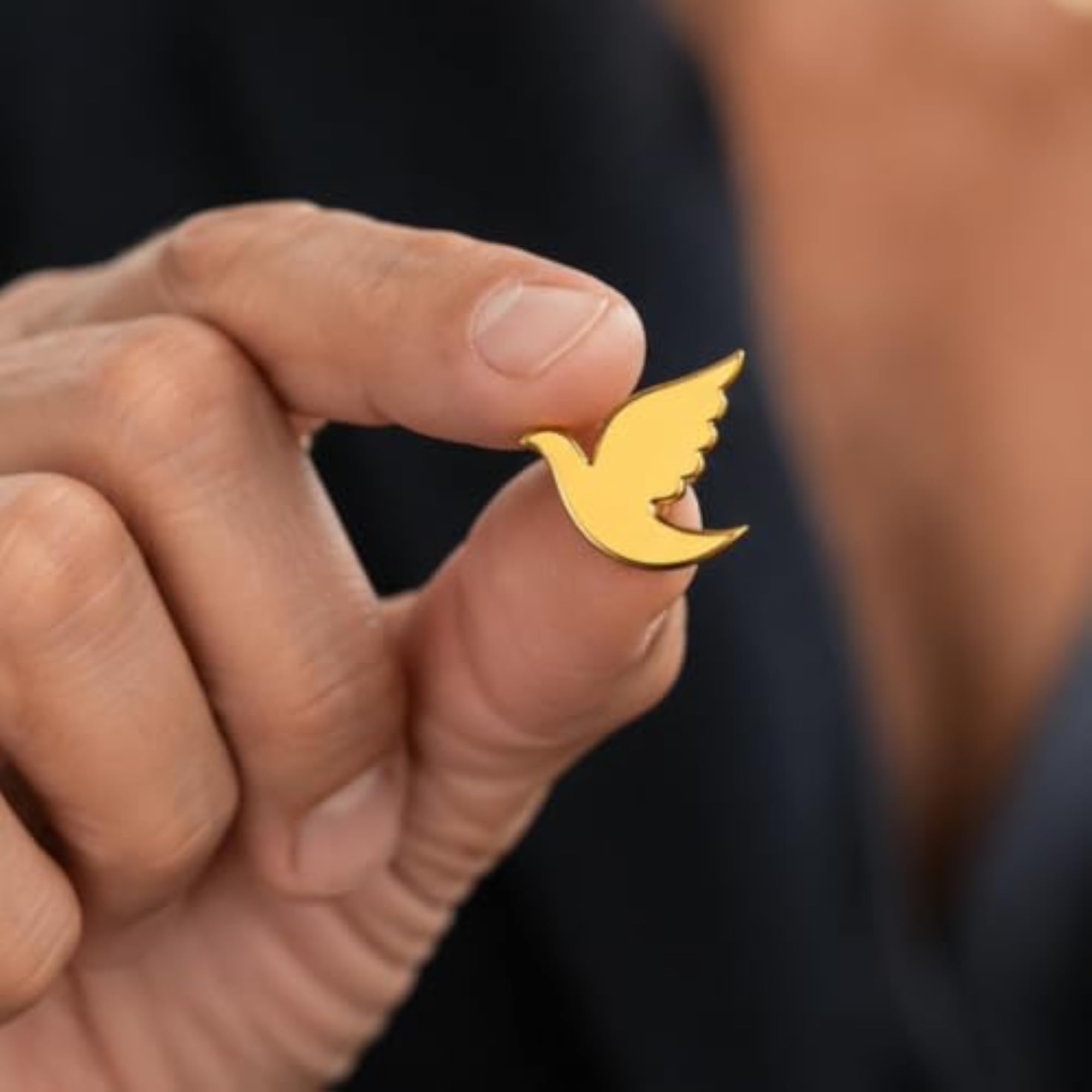 Gold Tone Holy Spirit Dove Brooch Pin, Religious Accessory